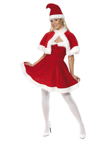  Miss Santa G Costume Red W/Hat,Cape