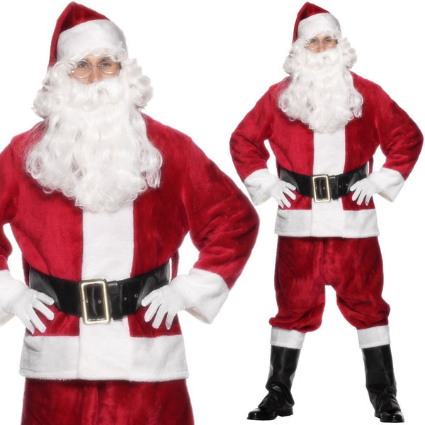  Plush Santa Suit Costume Red