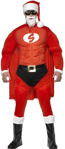  Super Fit Santa M Costume W/Hat,Eyemask,Beard,Cape