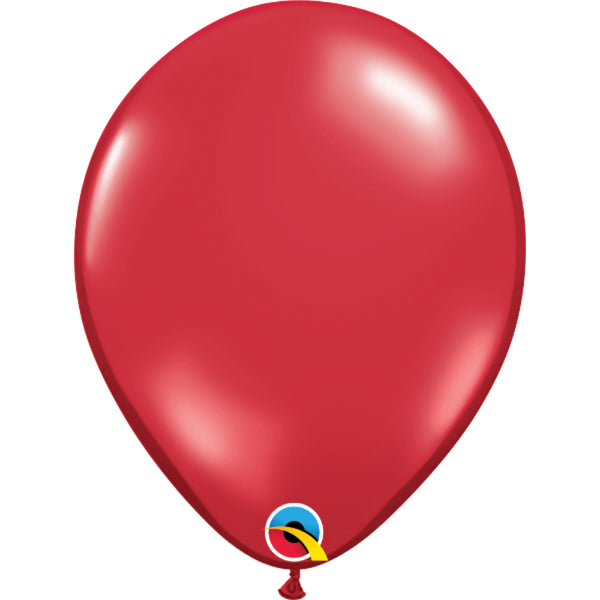  Jewel Colours 11in Ruby Red Latex Balloons 6 pieces