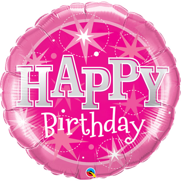 Birthday Pink Sparkle Foil Balloon