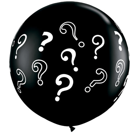  3ft Latex Balloons Question Mark Onyz Black 2 pieces