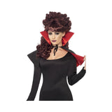Mini Vamp Cape With High Collar Black & Red