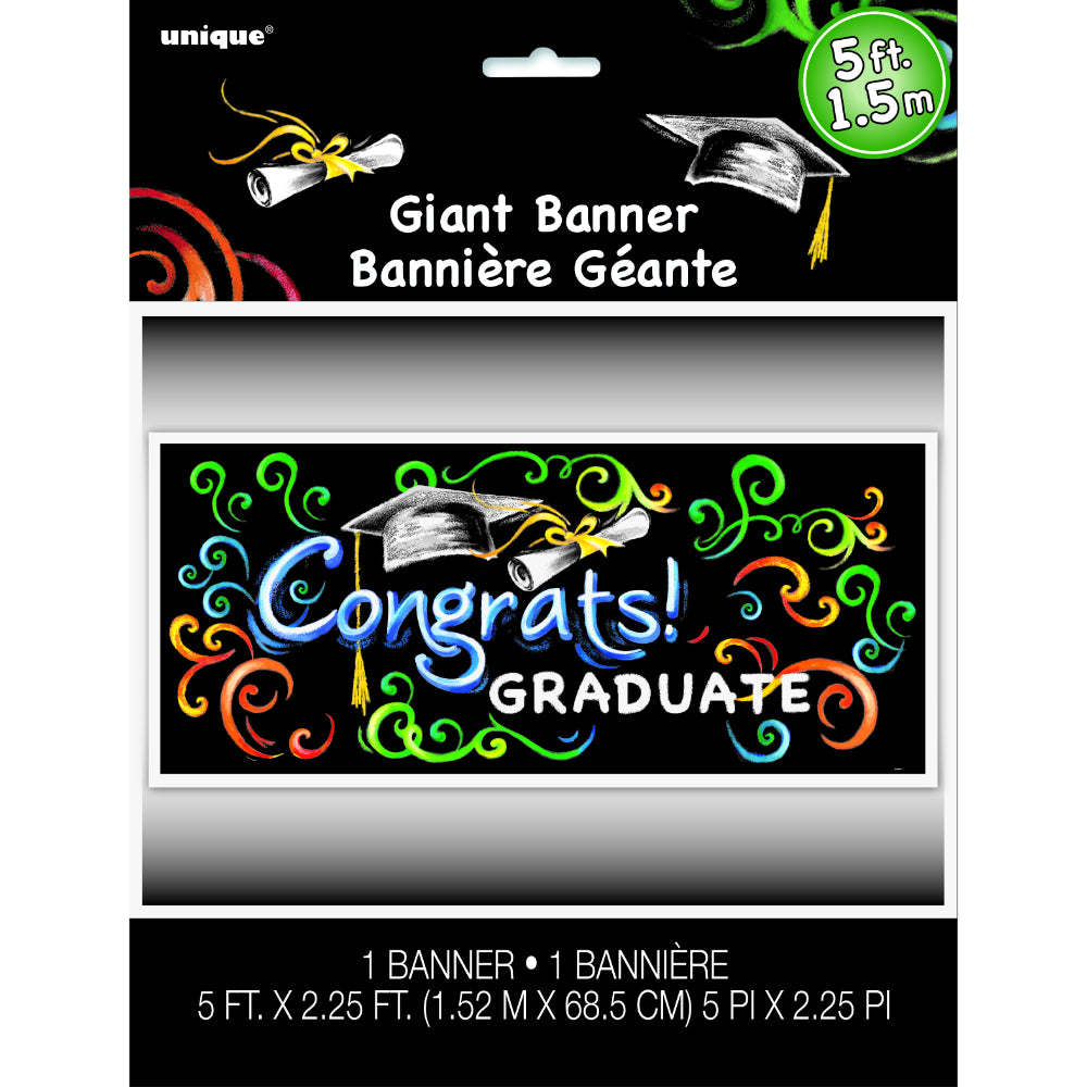 Chalkboard Graduation Giant Wall Banner