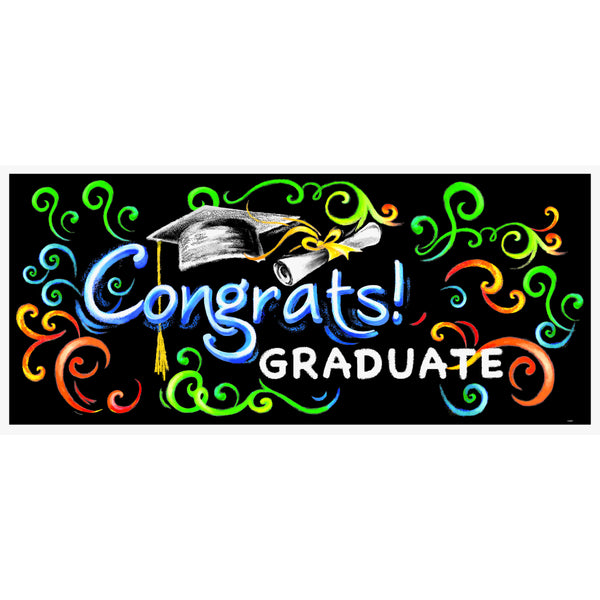 Chalkboard Graduation Giant Wall Banner 