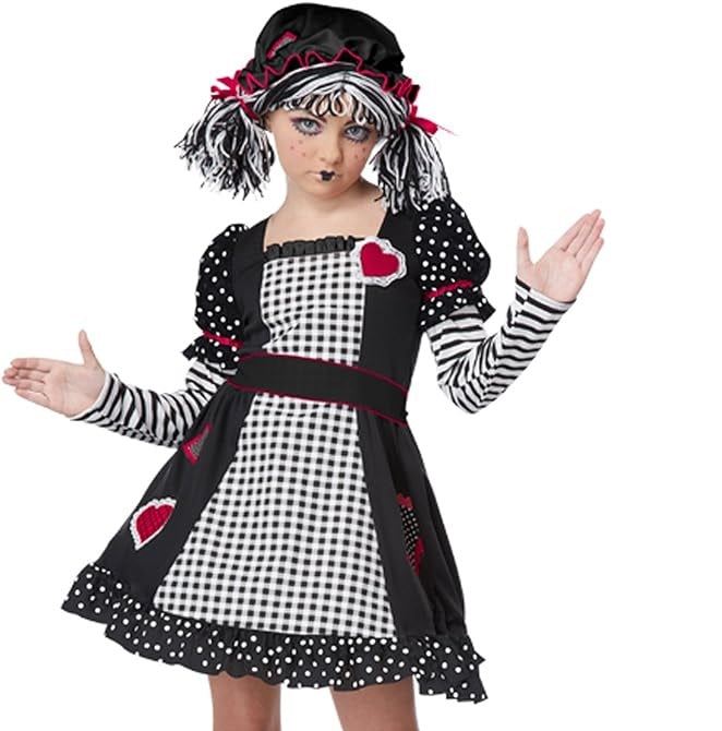 Rag Doll Child Costume Black/White