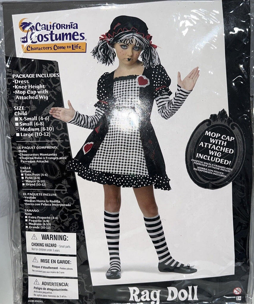 Rag Doll Child Costume Black/White