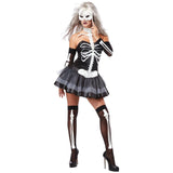 Skeleton Masquerade Adult Female Costume Black/White