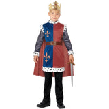 King Arthur Medieval Boy Costume With Cape & Crown