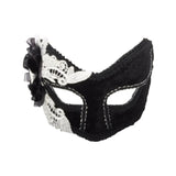 Skeleton Venetian Half Mask Black