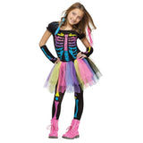 Funky Punk Skeleton Girl Child Costume