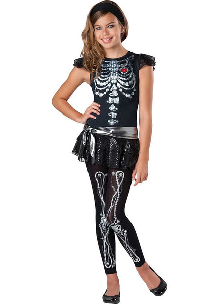 Skeleton Bling Girls Tween Costume 12-14