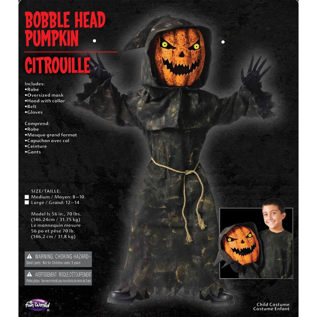 Bobble Head Pumpkin Boy Costume