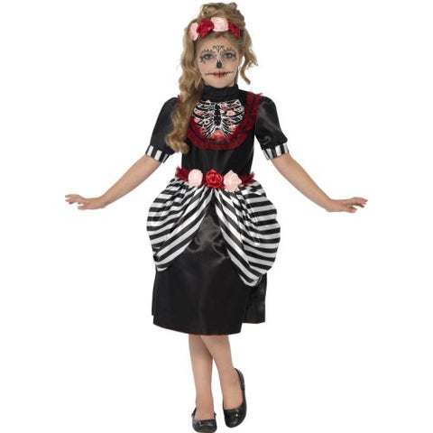 Sugar Skull Girls Costume Black & White