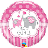 Its A Girl Elephants Foil Balloon  