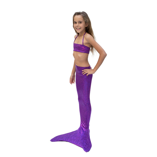 Glitter Purple Mermaid Girl Costume