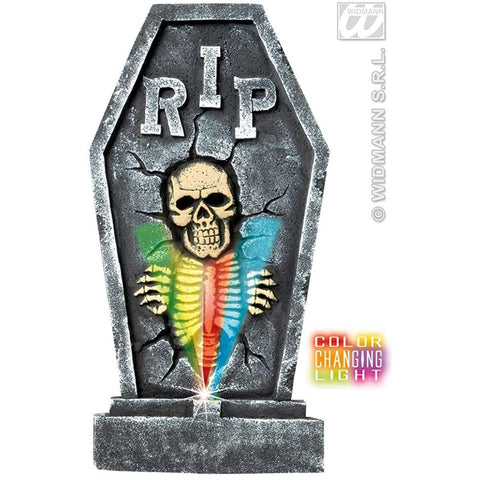 Tombstone With Color Changing Light Skeleton 60Cm