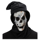 Sequin Skull Hooded Mask