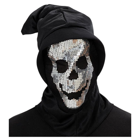Sequin Skull Hooded Mask