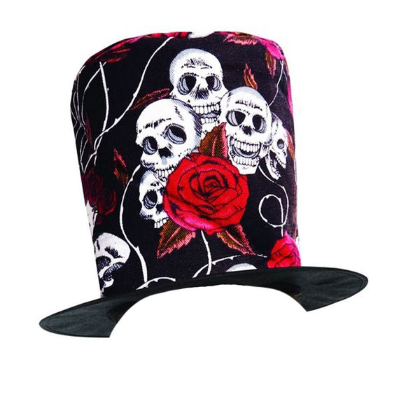 Day Of The Dead Skull & Rose Top Hat Male
