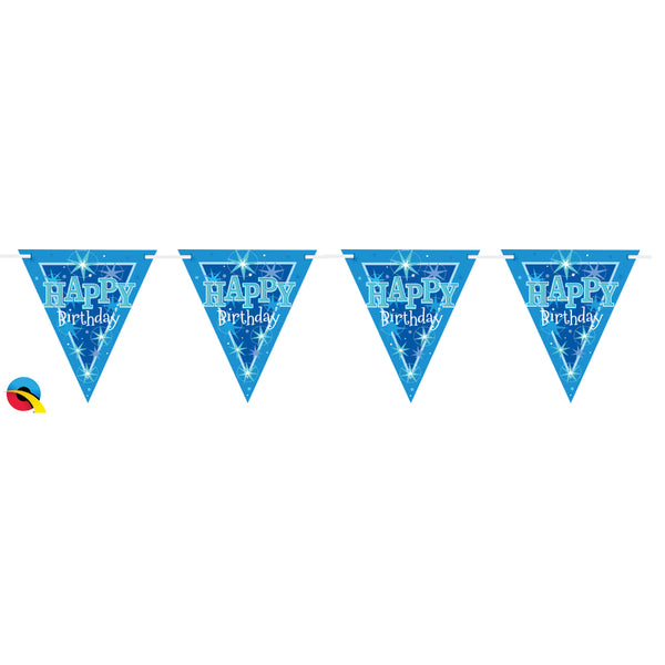  Blue Sparkle Happy Bday 3.6M Flag Bannerbunting