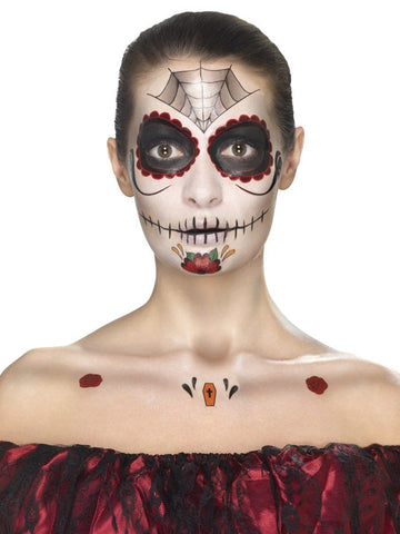 Day Of The Dead Face Tattoo Transfers Kit