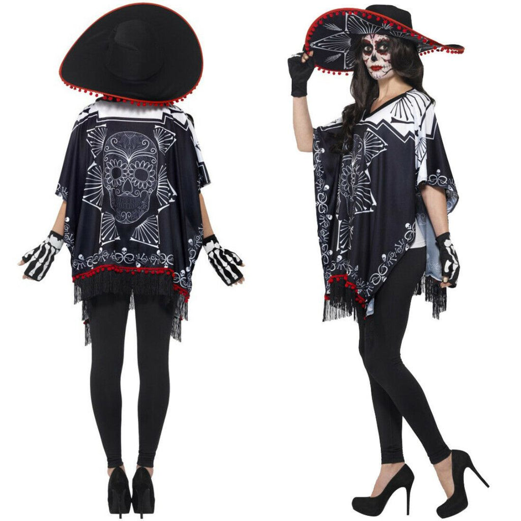 Day Of The Dead Bandit Costume Black & White
