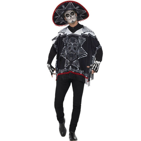 Day Of The Dead Bandit Costume Black & White