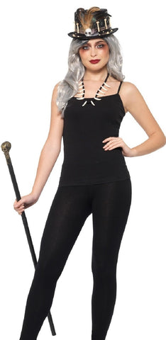 Voodoo Kit Black With Feather Top Hat