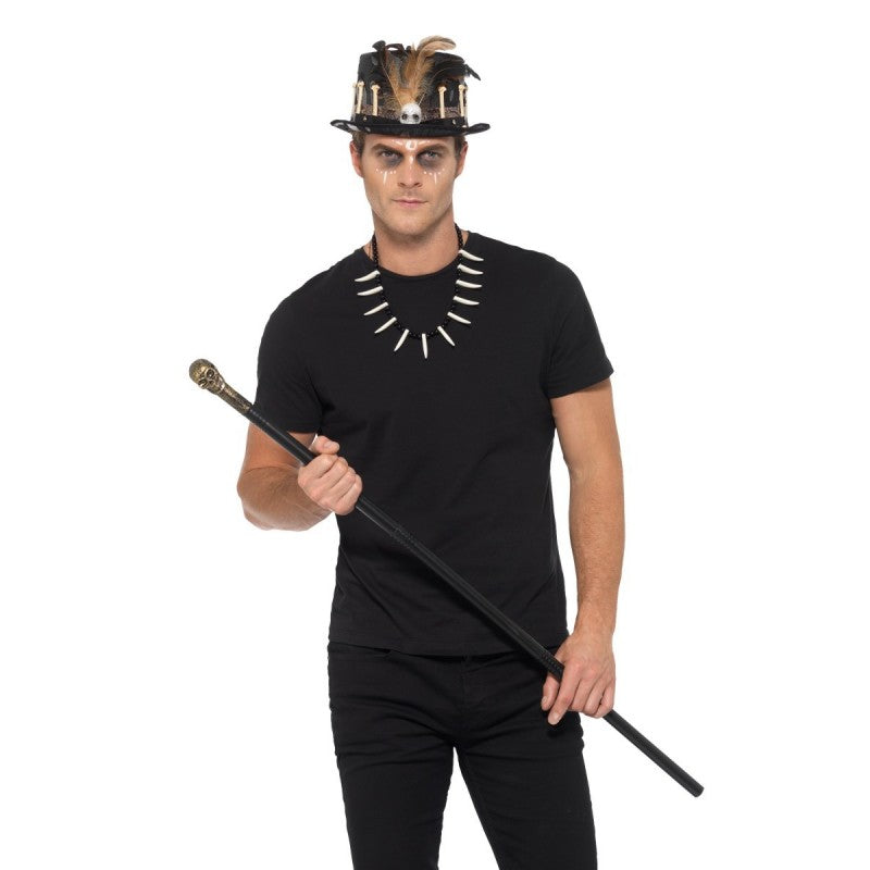 Voodoo Kit Black With Feather Top Hat