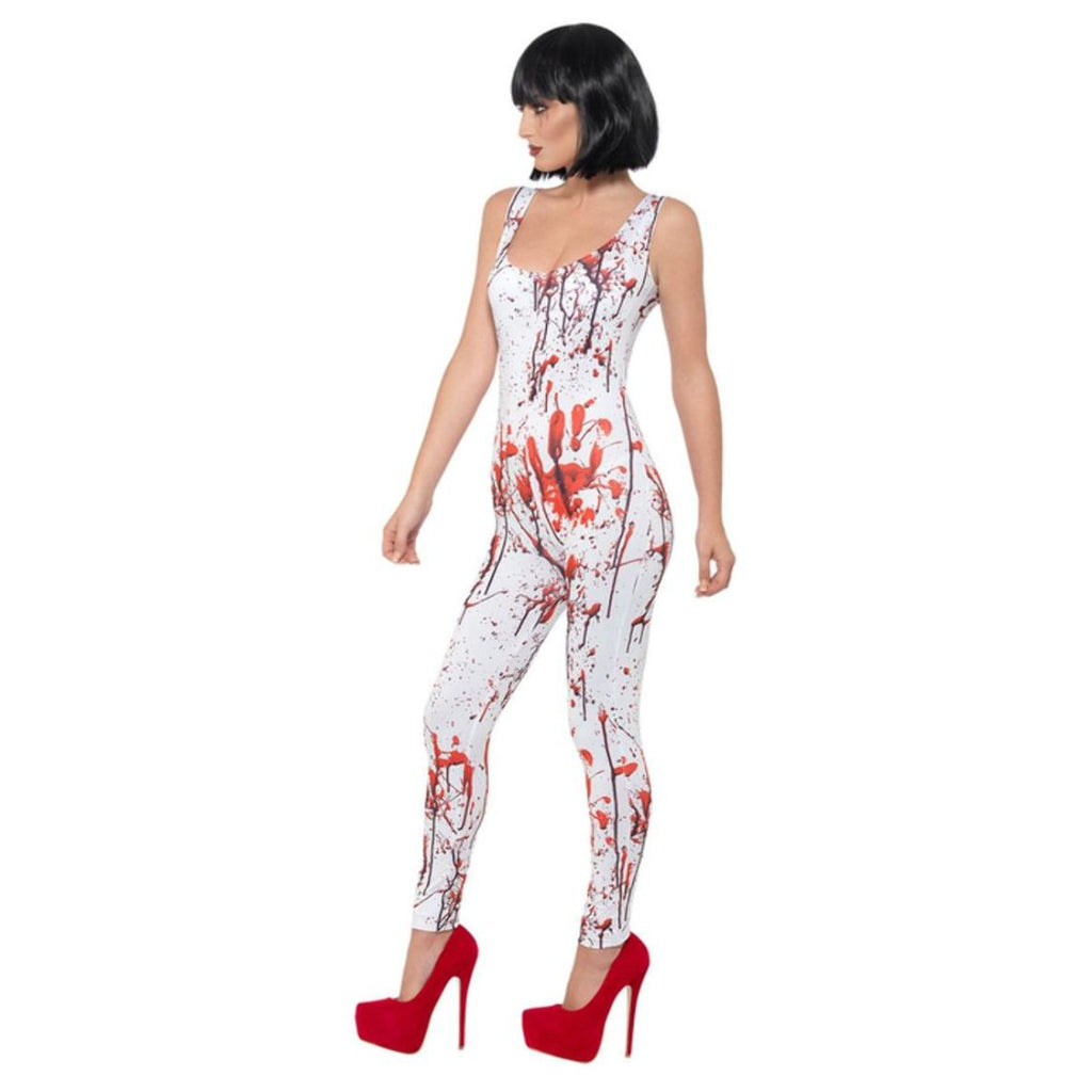 Fever Blood Splatter Costume White & Red With Bodysuit