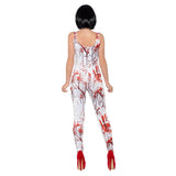 Fever Blood Splatter Costume White & Red With Bodysuit