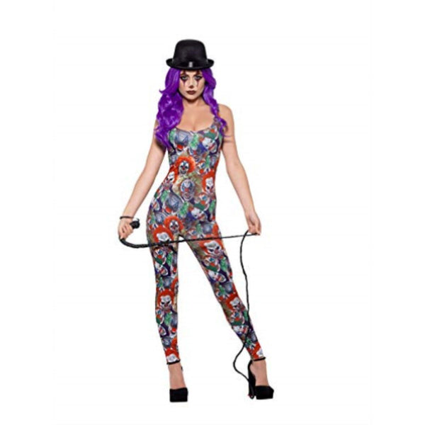 Fever Creepy Clown Costume Multi-Coloured With Bodysuit