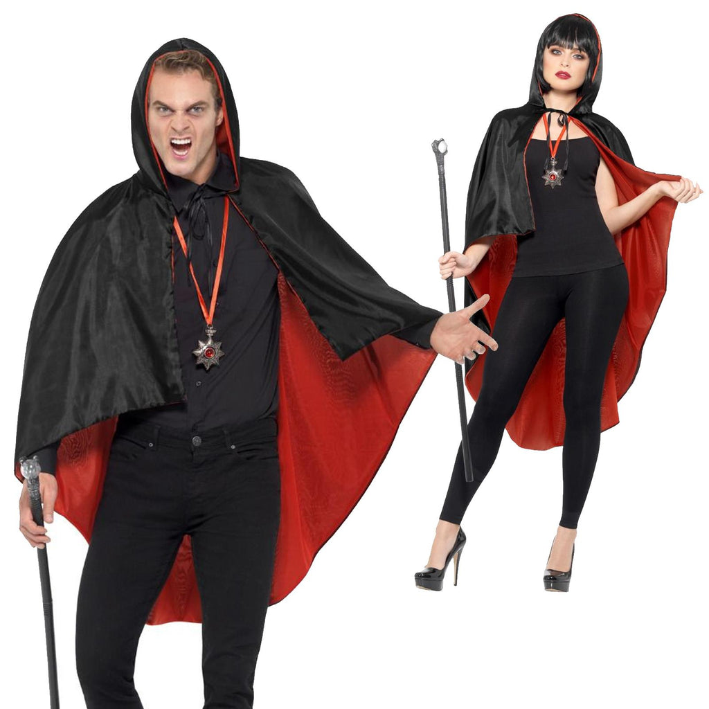 Vampire Kit Black With Reversible Cape, Costume Accessories