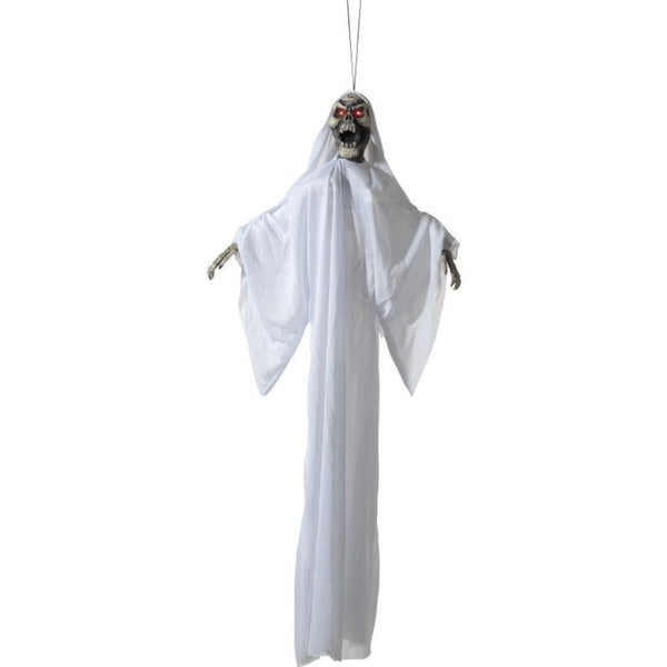 Animated Hanging Skeleton Black Light Up Eyes & Voice 96x40