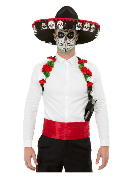Day Of The Dead Kit Red With Sombrero Holster & Cummerbund