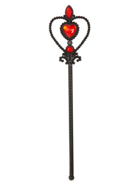 Witch Wand Black With Red Gems