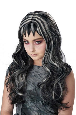 Gothic Streaks Wig Black With Grey