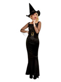 Glam Witch Costume Black With Dress & Hat
