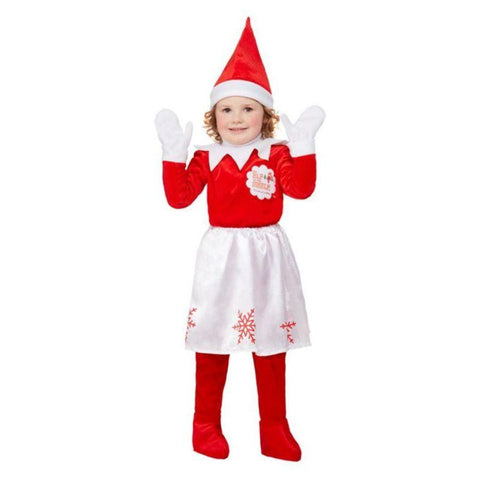 Elf on the Shelf Girl Costume Red Skirt With Hat & Gloves