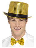Sequin Top Hat with Elastic Inner Rim Gold
