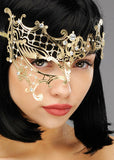 Deluxe Metal Filigree Half Eyemask Gold