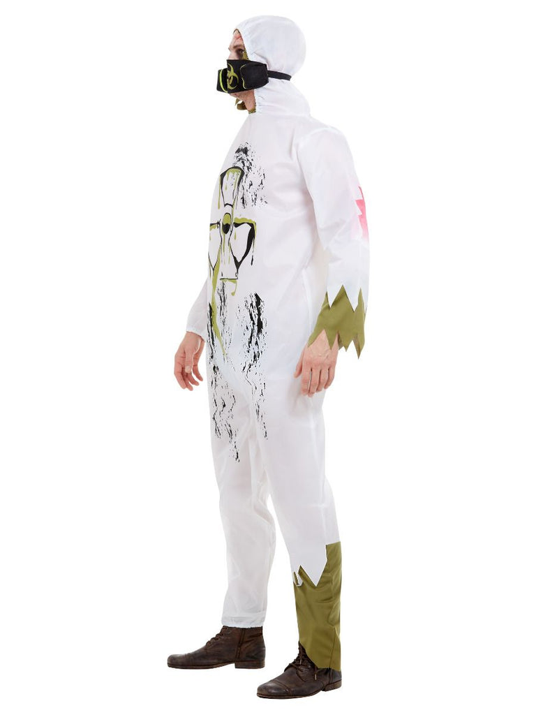 Biohazard Suit White with Hooded Jumpsuit & Mask