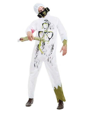 Biohazard Suit White with Hooded Jumpsuit & Mask