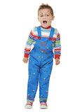 Chucky Costume, Blue, Top & Printed Dungarees