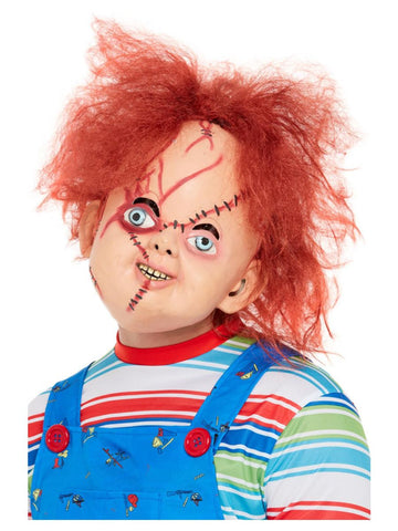Chucky Latex Mask Brown Full Overhead Stitch Detail