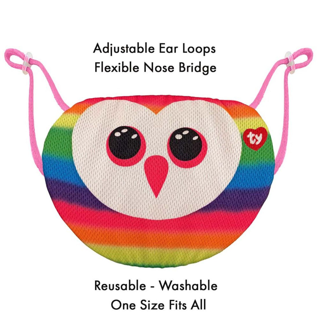 TY Kids Face Mask Owl Owen Multicolor
