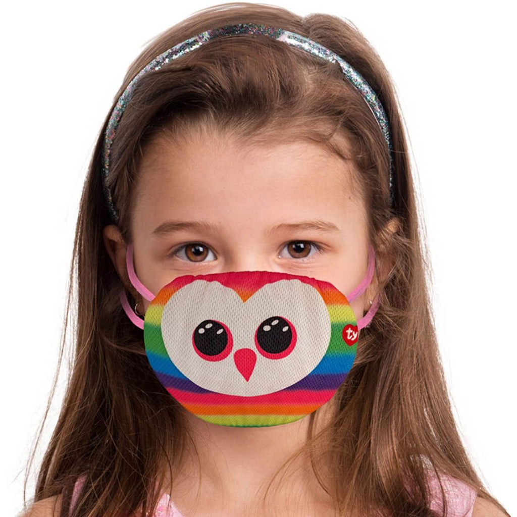 TY Kids Face Mask Owl Owen Multicolor