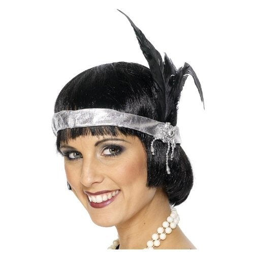 Silver Satin Charleston Headband