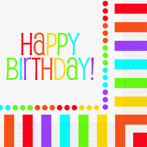 Rainbow Birthday Luncheon Napkins Happy Birthday